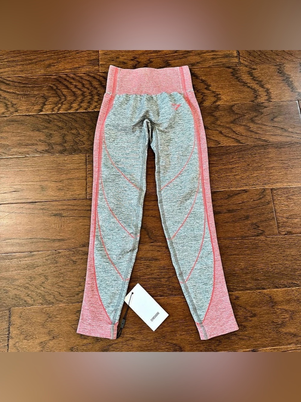 Gymshark Women’s Hyper Amplify Seamless Leggings Charcoal/Coral XS NWT